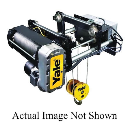 Yale Hoist CM  Electric Wire Rope Hoist, Monorail, 5 ton, 25 ft Lifting Height, 205 fpm Hoist5518 fpm Trolley SGB305025460
